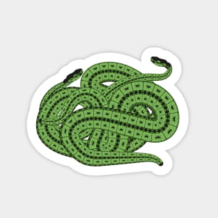 Two Slithering Green Snakes Reptiles Sticker